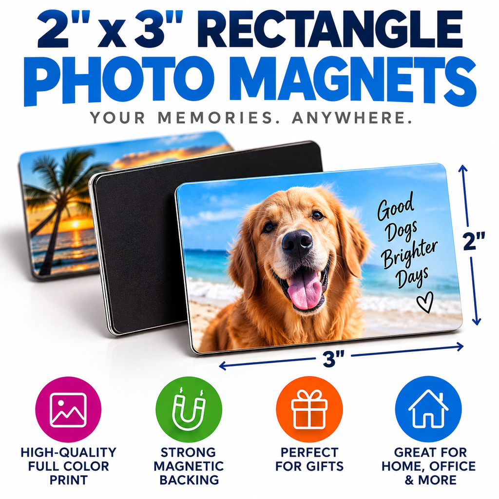 [1-23-6] 2 x 3 Rectangle Photo Magnets (6 Pack)