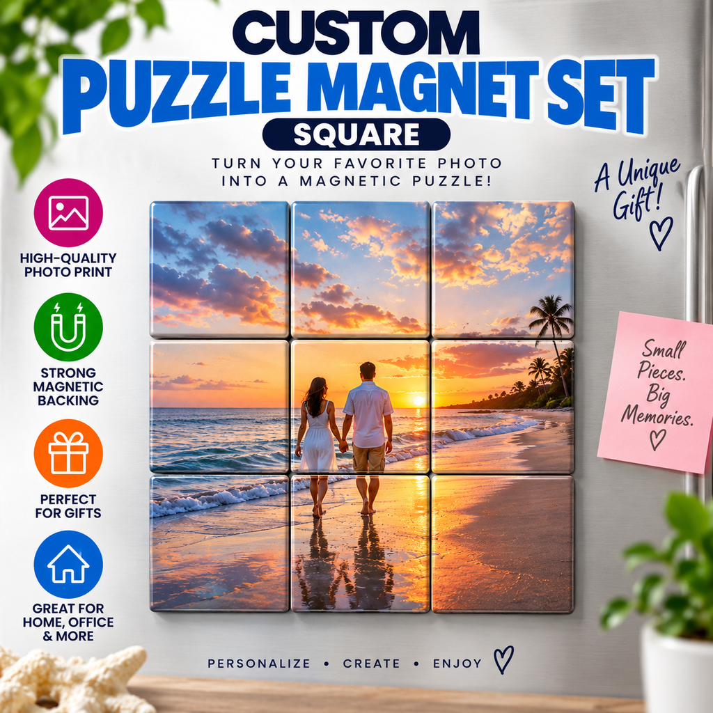 [2-22-1] Custom Puzzle Magnet Set - Square (4 Piece (2x2))